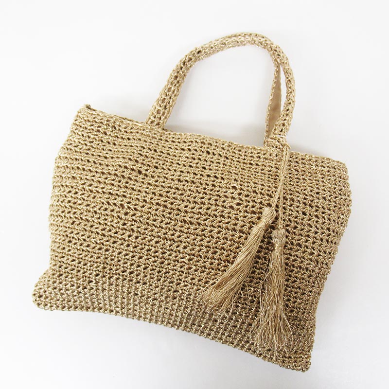 MID GIRL APPLIY  タッセル付きメタリックヤーントート  /GD#90